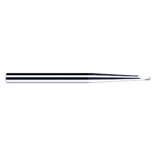 ‎5/64″ Dia. × 3/16″ Shank × 1/16″ DOC × 2-1/2″ OAL, Carbide TiB2, 2 Flute, Ballnose End Mill - Exact Industrial Supply