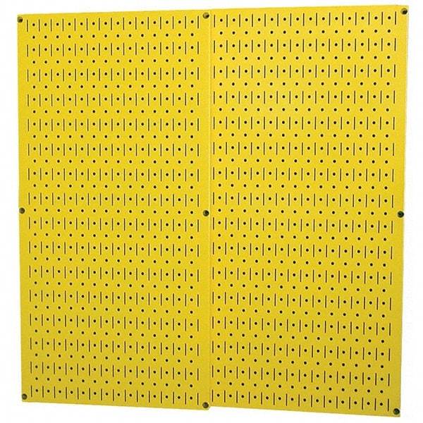 Wall Control - 32" Wide x 32" High Peg Board Storage Board - 2 Panels, Metal, Yellow - Benchmark Tooling