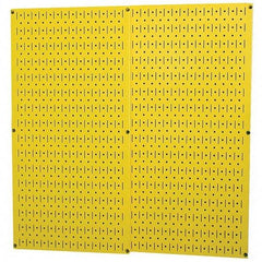 Wall Control - 32" Wide x 32" High Peg Board Storage Board - 2 Panels, Metal, Yellow - Benchmark Tooling