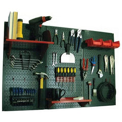 Wall Control - 48" Wide x 32" High Peg Board Kit - 3 Panels, Metal, Green/Red - Benchmark Tooling