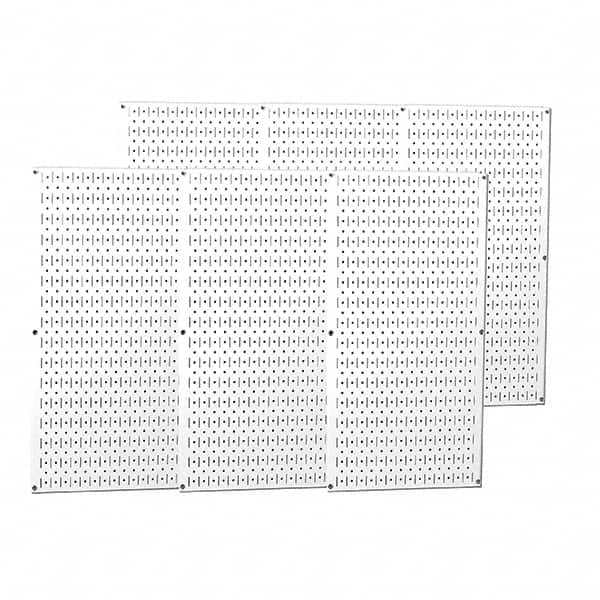 Wall Control - 96" Wide x 32" High Peg Board Storage Board - 6 Panels, Metal, White - Benchmark Tooling