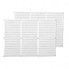 Wall Control - 96" Wide x 32" High Peg Board Storage Board - 6 Panels, Metal, White - Benchmark Tooling