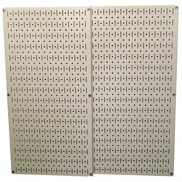 Wall Control - 32" Wide x 32" High Peg Board Storage Board - 2 Panels, Metal, Beige - Benchmark Tooling