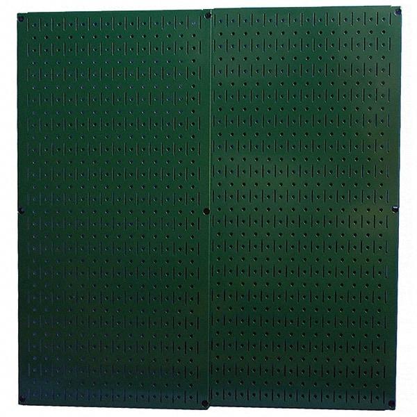 Wall Control - 32" Wide x 32" High Peg Board Storage Board - 2 Panels, Metal, Green - Benchmark Tooling