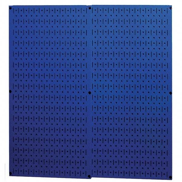 Wall Control - 32" Wide x 32" High Peg Board Storage Board - 2 Panels, Metal, Blue - Benchmark Tooling