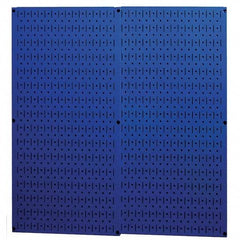 Wall Control - 32" Wide x 32" High Peg Board Storage Board - 2 Panels, Metal, Blue - Benchmark Tooling