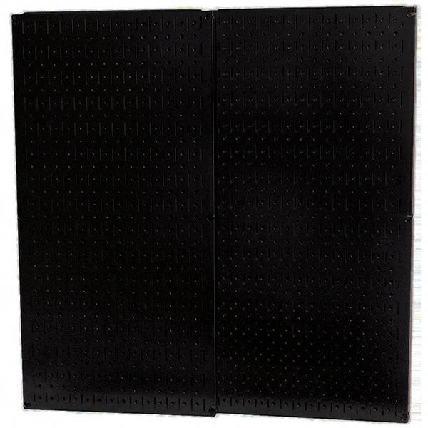 Wall Control - 32" Wide x 32" High Peg Board Storage Board - 2 Panels, Metal, Black - Benchmark Tooling