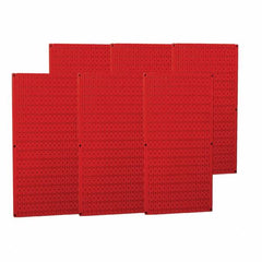 Wall Control - 96" Wide x 32" High Peg Board Storage Board - 6 Panels, Metal, Red - Benchmark Tooling