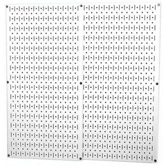 Wall Control - 32" Wide x 32" High Peg Board Storage Board - 2 Panels, Metal, White - Benchmark Tooling