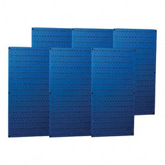 Wall Control - 96" Wide x 32" High Peg Board Storage Board - 6 Panels, Metal, Blue - Benchmark Tooling