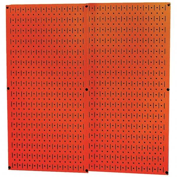 Wall Control - 32" Wide x 32" High Peg Board Storage Board - 2 Panels, Metal, Orange - Benchmark Tooling