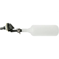 Control Devices - 1/4" Pipe, PVC, Angle Pattern-Double Seat, Mechanical Float Valve - 100 psi, Barb x Barb End Connections - Benchmark Tooling
