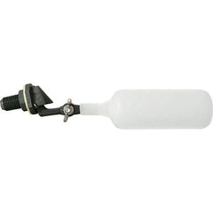 Control Devices - 1/4" Pipe, PVC, Angle Pattern-Double Seat, Mechanical Float Valve - 100 psi, Male NPT End Connections - Benchmark Tooling