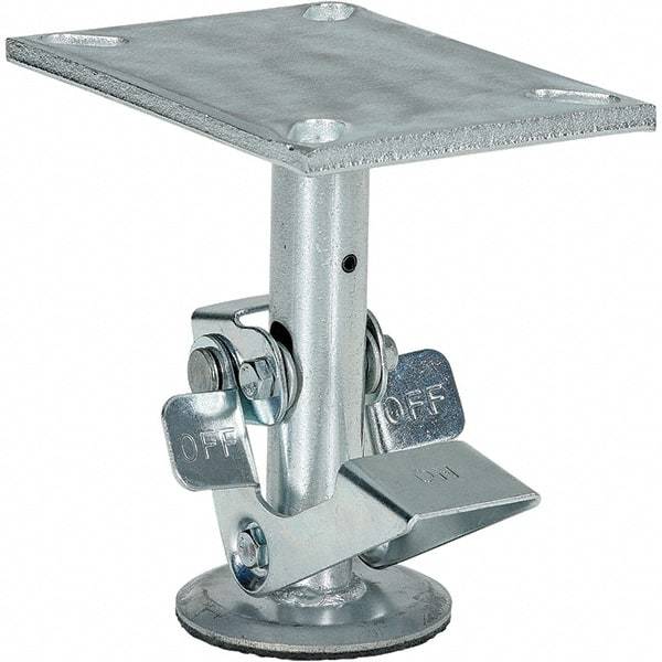 Vestil - 8" Mounting Height, Floor Truck Lock for 6" Diam Caster Wheels - 7" Retracted Clearance - Benchmark Tooling