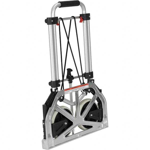 Vestil - 275 Lb Capacity 31" OAH Hand Truck - Fold Away Handle, Aluminum, Rubber Wheels - Benchmark Tooling