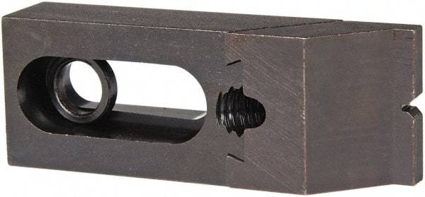 Jergens - 3-1/4" OAL x 1-1/2" Overall Width, Standard Grip Nose, Steel Manual Edge Clamp - Black Oxide Coating, 7/8" High, 1/2" Socket Cap Screw Slot, 2" Travel - Benchmark Tooling