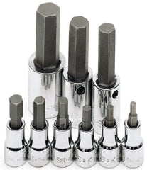 SK - 9 Piece 3/8 & 1/2" Drive Metric Hex Bit Socket Set - 4 to 17mm Hex - Benchmark Tooling