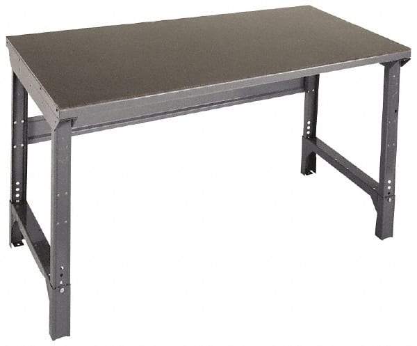 Edsal - 60 Wide x 30" Deep x 29" High, Steel Workbench - Straight Square Edge, Adjustable Height Legs - Benchmark Tooling