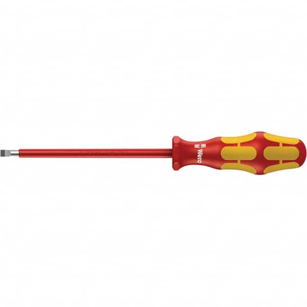 Wera - Insulated Slotted Screwdriver - 200mm Blade Length, Ergonomic Handle - Benchmark Tooling