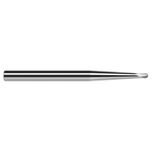 1/16″ Dia. × 3/16″ Shank × 0.05″ DOC × 2″ OAL, Carbide Uncoated, 2 Flute, Ballnose End Mill