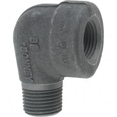 Made in USA - Size 1/2", Class 3,000, Forged Carbon Steel Black Pipe 90° Street Elbow - 3,000 psi, Threaded End Connection - Benchmark Tooling