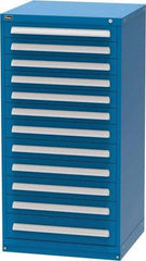 Vidmar - 12 Drawer, Modular Storage Cabinet - Steel, 30" Wide x 27-3/4" Deep x 59" High, Blue - Benchmark Tooling