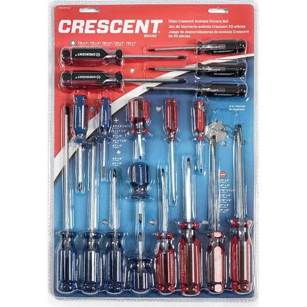 Crescent - Screwdriver Sets Screwdriver Types Included: Philips , Slotted; Torx Number of Pieces: 20 - Benchmark Tooling