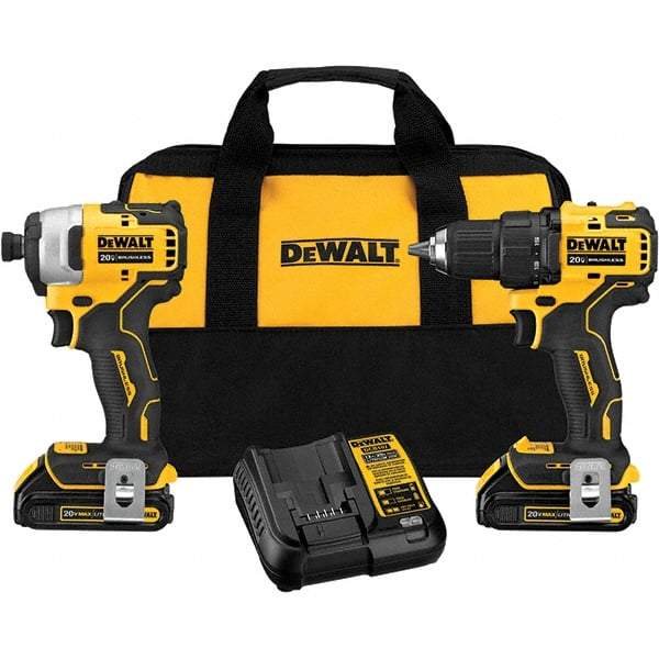 DeWALT - 20 Volt Cordless Tool Combination Kit - Includes Atomic Compact Drill/Driver & Atomic Compact 1/4" Impact Driver, Lithium-Ion Battery Included - Benchmark Tooling