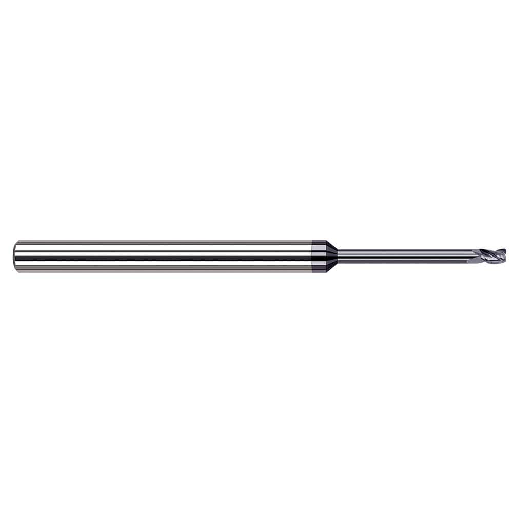 Corner Radius End Mill: 3/16″ Dia, 0.285″ LOC, 1/64″ Radius, 4 Flutes, Solid Carbide 4″ OAL, 3/16″ Shank Dia, 34 ° Helix, AlTiN Nano Coated, Corner Radius End, Centercutting