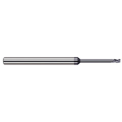 Corner Radius End Mill: 0.062″ Dia, 3/32″ LOC, 0.005″ Radius, 3 Flutes, Solid Carbide 2-1/2″ OAL, 1/8″ Shank Dia, 34 ° Helix, AlTiN Coated, Corner Radius End