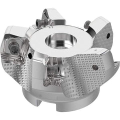 Seco - 2-1/2" Cut Diam, 3/4" Arbor Hole, 0.315" Max Depth of Cut, 71° Indexable Chamfer & Angle Face Mill - 5 Inserts, SN.. Insert, Right Hand Cut, 5 Flutes, Through Coolant, Series R220.56 - Benchmark Tooling