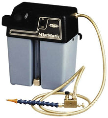 Trico - 2 Outlet, 1 Gallon Tank Capacity, High Density Polyethylene Tank Mist Coolant System - 8-1/2" Tank/Unit Length x 6" Tank/Unit Width x 10-1/2" Tank/Unit Height, 50 to 100 psi, 5' Coolant Line Length, 3" Hose Length - Benchmark Tooling