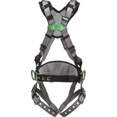 Fall Protection Harnesses: 400 Lb, Vest Style, Size X-Large, Polyester Friction Shoulder Strap, Quick-Connect Chest Strap