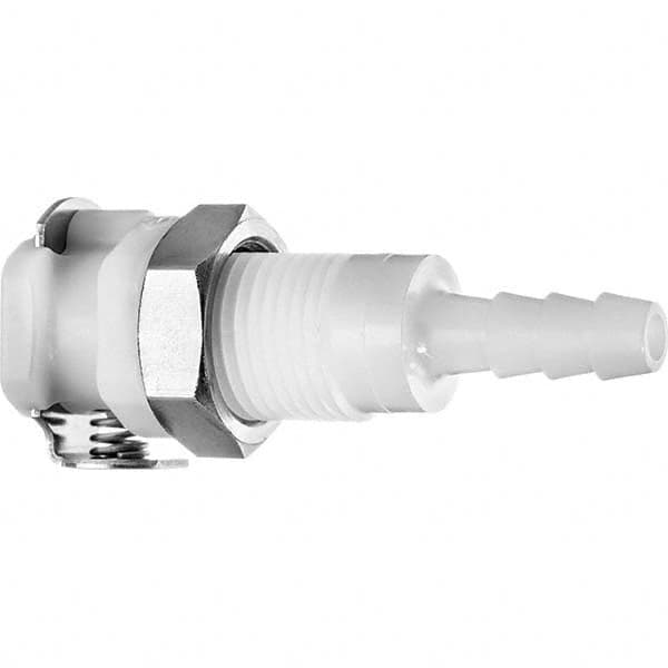 Value Collection - Plastic Quick-Disconnect Tube Couplings   Type: Panel Mount Hose Barb-Female Socket    Nominal Flow Size: 1/8 (Inch) - Benchmark Tooling