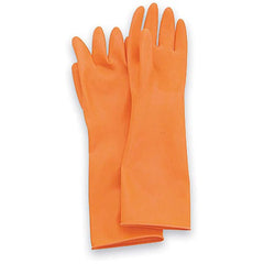 11-Premium Cleanroom Chemical Handlers Natural Rubber Latex Gloves 20 Mil 15″ Length Embossed Palm Orange Cleanroom Packaged 1 Pair Per Poly Bag 10 Pair Per Master Poly Bag 10 Master Poly Bags Per Case - Benchmark Tooling