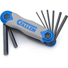 8 Pc. Dual Material Fold-up Metric Hex Key Set - Benchmark Tooling