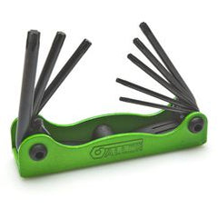 8 Pc. Metal Fold-up Torx Key Set Hi-VIS Green - Benchmark Tooling