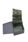 29 Pc. 1/16" - 1/2" by 64ths Cobalt Bronze Oxide Jobber Drill Set - Benchmark Tooling