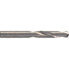 #43 Dia. × 0.089″ Shank × 1″ Flute Length × 2″ OAL, 5XD, 118°, Uncoated, 2 Flute, External Coolant, Round Solid Carbide Drill - Benchmark Tooling