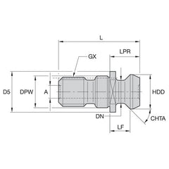 RK50ISBM PULL STUD SK50 ISO7388/2 TYPE B - Benchmark Tooling