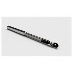 .6mm - 3mm Shank - .9mm LOC - 38mm OAL 2 FL Ball Nose Carbide End Mill with 6mm Reach-Nano Coated - Benchmark Tooling