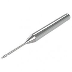 2mm - 3mm Shank - 2.5mm LOC - 38mm OAL 2 FL Ball Nose Carbide End Mill with 12mm Reach - Uncoated - Benchmark Tooling