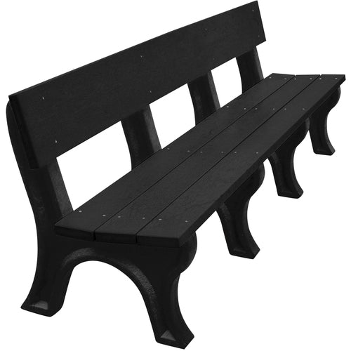 Bench Landmark Backed 96 Bk Leg Black Seat - Exact Industrial Supply