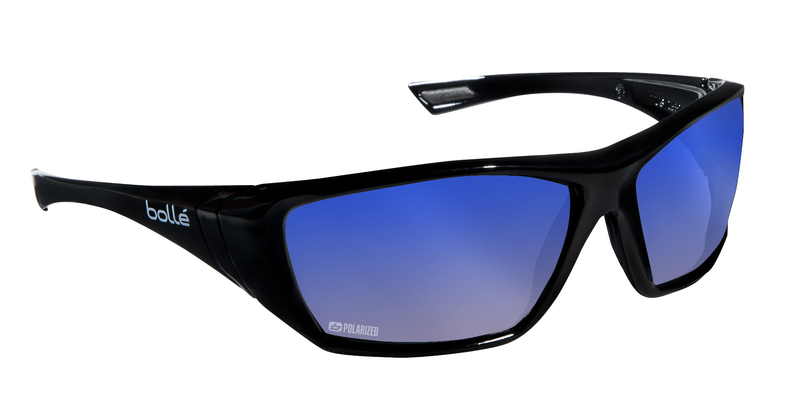 HUSTLER, BLU Polar Lens, Shiny BLK Fr Polarized Blue Flash AF Shiny Black - Benchmark Tooling