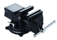 4" General Purpose Vise - Cast Iron - Serrated Jaws - Swivel Base - Built in Anvil - Benchmark Tooling