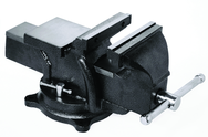6" General Purpose Vise - Cast Iron - Serrated Jaws - Swivel Base - Built in Anvil - Benchmark Tooling