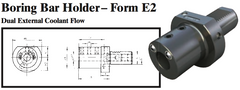 VDI Boring Bar Holder - Form E2 (Dual External Coolant Flow) - Part #: CNC86 52.8040 - Benchmark Tooling