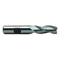 7/8 Dia. x 3-5/8 Overall Length 3-Flute Square End High Speed Steel SE End Mill-Round Shank-Center Cut-Uncoated - Benchmark Tooling