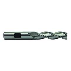 1 Dia. x 6-1/2 Overall Length 3-Flute Square End High Speed Steel SE End Mill-Round Shank-Center Cut-Uncoated - Benchmark Tooling