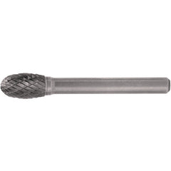 SE-3L6 Double Cut Solid Carbide Bur-Egg Shape - Exact Industrial Supply
